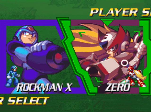 ロックマンX4のプレイヤーセレクト画面
